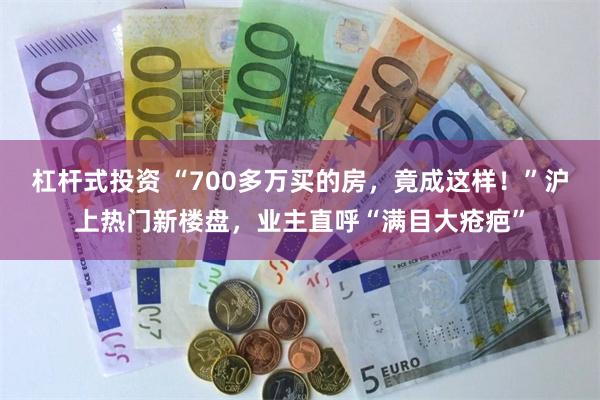 杠杆式投资 “700多万买的房,竟成这样!”沪上热门新楼盘,业主直呼“满目大疮疤”