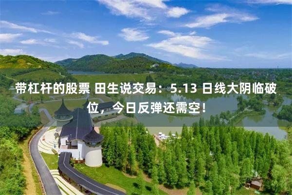 带杠杆的股票 田生说交易：5.13 日线大阴临破位，今日反弹还需空！