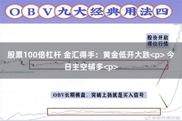 股票100倍杠杆 金汇得手：黄金低开大跌<p> 今日主空辅多<p>