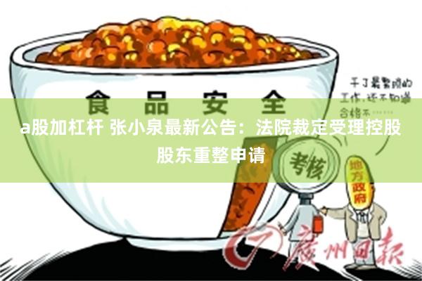 a股加杠杆 张小泉最新公告：法院裁定受理控股股东重整申请