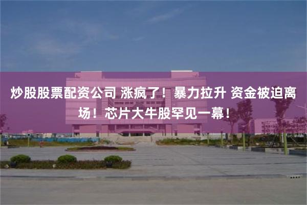 炒股股票配资公司 涨疯了！暴力拉升 资金被迫离场！芯片大牛股罕见一幕！