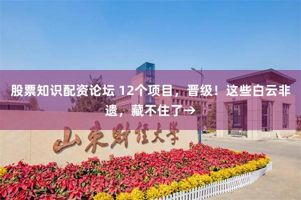 股票知识配资论坛 12个项目，晋级！这些白云非遗，藏不住了→