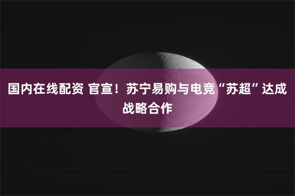 国内在线配资 官宣！苏宁易购与电竞“苏超”达成战略合作