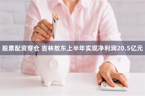 股票配资穿仓 吉林敖东上半年实现净利润20.5亿元