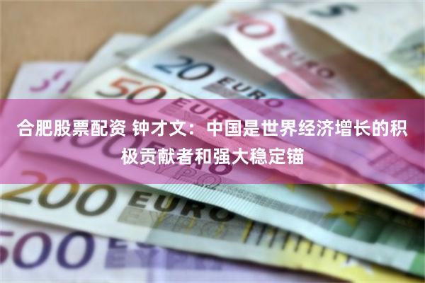 合肥股票配资 钟才文:中国是世界经济增长的积极贡献者和强大稳定锚
