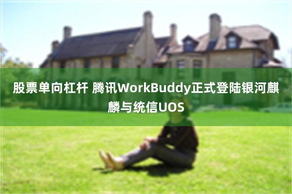 股票单向杠杆 腾讯WorkBuddy正式登陆银河麒麟与统信UOS
